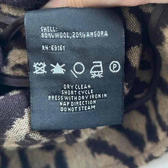 Carlisle Leopard Print Jacket Size 2 Wool Angora Blend Mob Wife - Picture 6 of 6